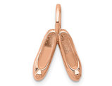 14K Rose PInk Gold Ballet Slippers Charm Pendant (NO Chain)